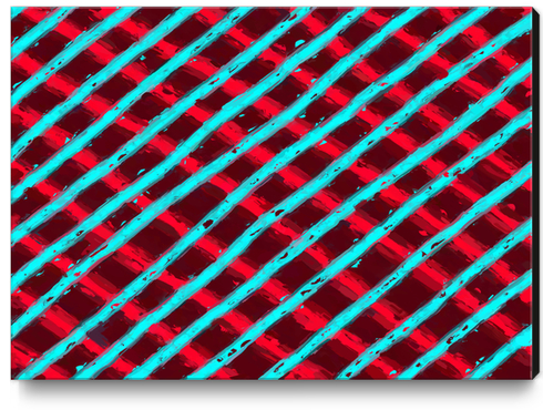 line pattern painting abstract background in red and blue Canvas Print by Timmy333