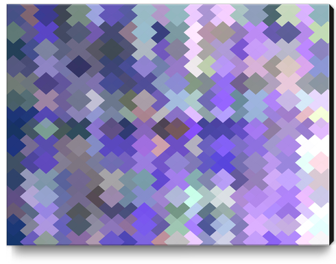 geometric square pixel pattern abstract in purple and pink Canvas Print by Timmy333