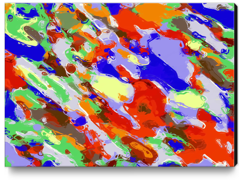 camouflage pattern painting abstract background in red blue green yellow brown purple Canvas Print by Timmy333