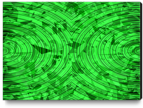 psychedelic geometric circle pattern abstract background in green Canvas Print by Timmy333