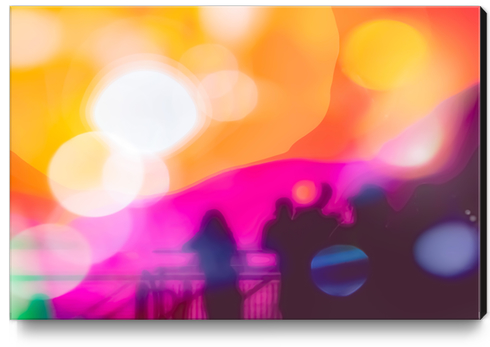 summer sunset sky with colorful bokeh light abstract background Canvas Print by Timmy333