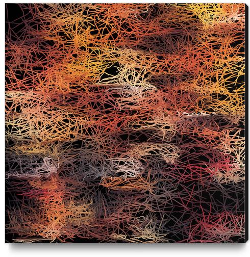 psychedelic camouflage sketching abstract pattern in brown orange and black Canvas Print by Timmy333