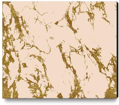 Blush & Gold Marble Canvas Print by Uma Gokhale