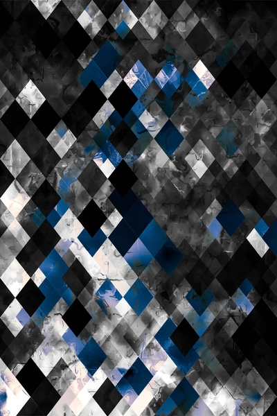 geometric square pixel pattern abstract in blue and black by Timmy333