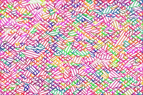 geometric pixel line pattern abstract in pink yellow blue green by Timmy333