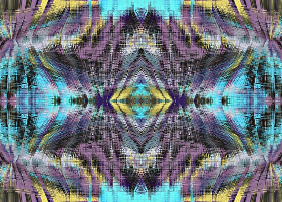 psychedelic geometric symmetry abstract pattern in purple blue yellow by Timmy333