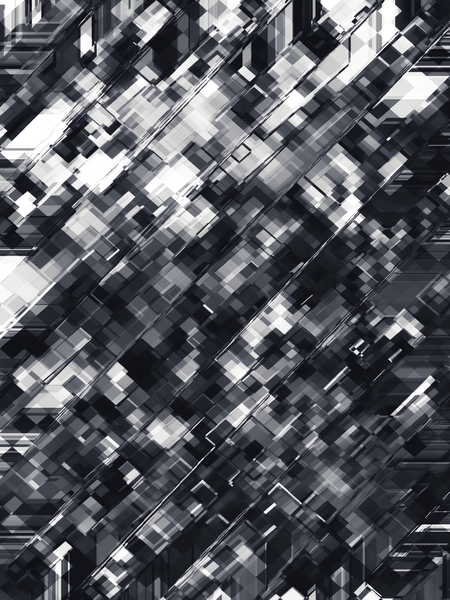 geometric square pixel pattern abstract in black and white by Timmy333