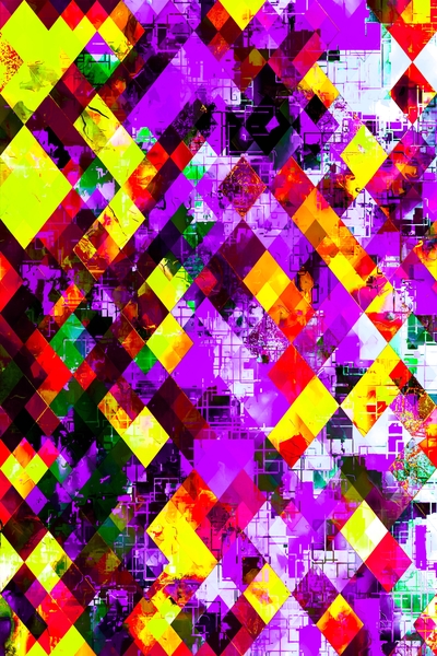 geometric pixel square pattern abstract background in purple yellow by Timmy333