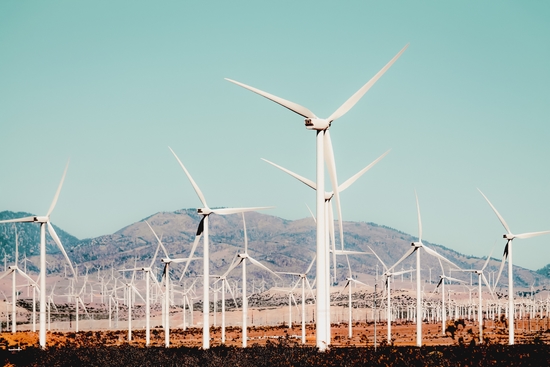 Wind turbine in the desert at Kern County California USA by Timmy333