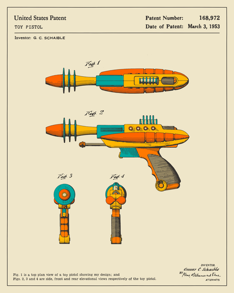 DISINTEGRATOR PISTOL PATENT (1953) by Jazzberry Blue