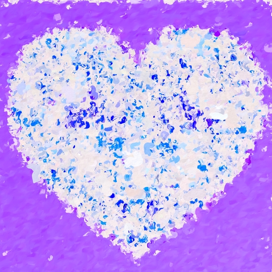 blue and white heart shape with purple background by Timmy333