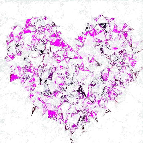 pink heart shape abstract with white abstract background by Timmy333