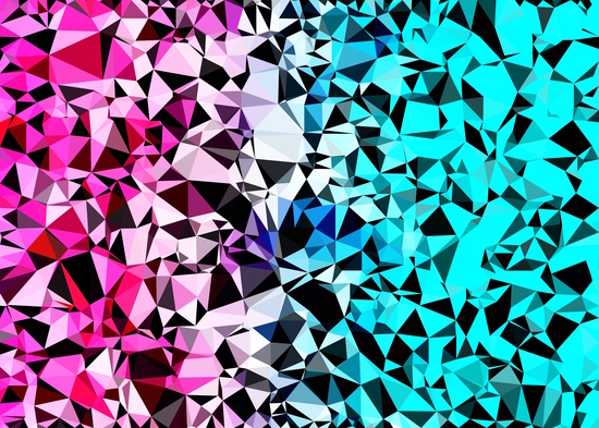 geometric triangle pattern abstract in pink blue black by Timmy333