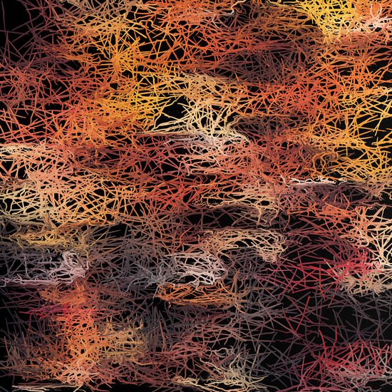 psychedelic camouflage sketching abstract pattern in brown orange and black by Timmy333