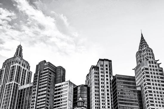 modern buildings at Las Vegas, USA in black and white by Timmy333