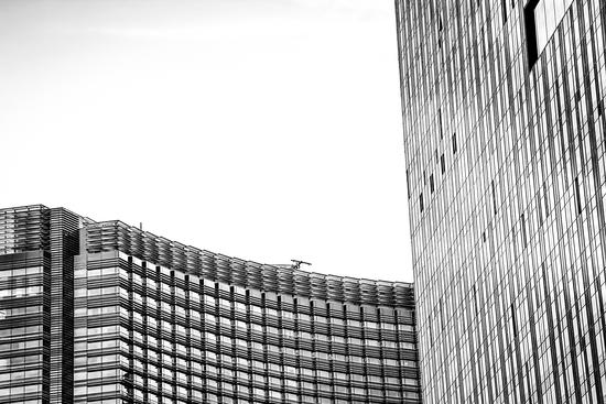 modern style buildings at Las Vegas, USA in black and white by Timmy333