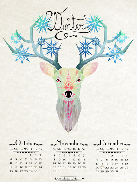 deer winter by Manoou