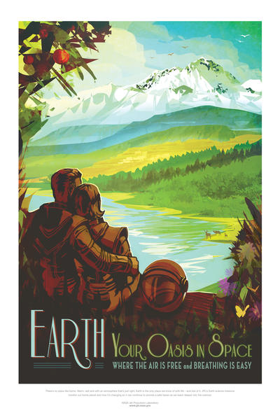 Earth: Your Oasis in Space - NASA JPL Space Tourism Poster by Space Travel