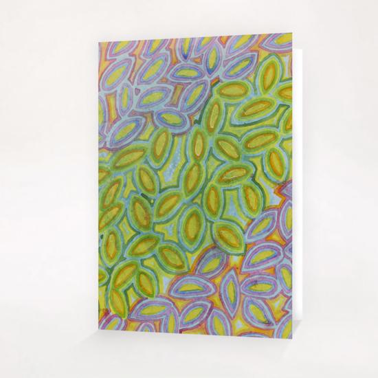 Diagonal Leaves Pattern Greeting Card & Postcard by Heidi Capitaine