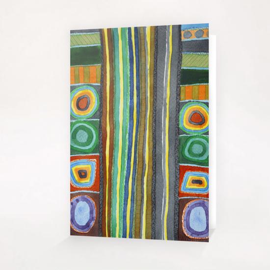 Symmetrical Bordered Stripes Greeting Card & Postcard by Heidi Capitaine