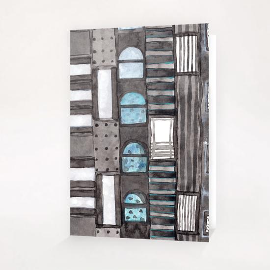 Gray Facade with Lighted Windows  Greeting Card & Postcard by Heidi Capitaine