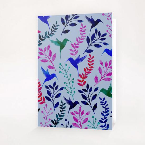 WATERCOLOR FLORAL AND BIRDS X 0.2 Greeting Card & Postcard by Amir Faysal