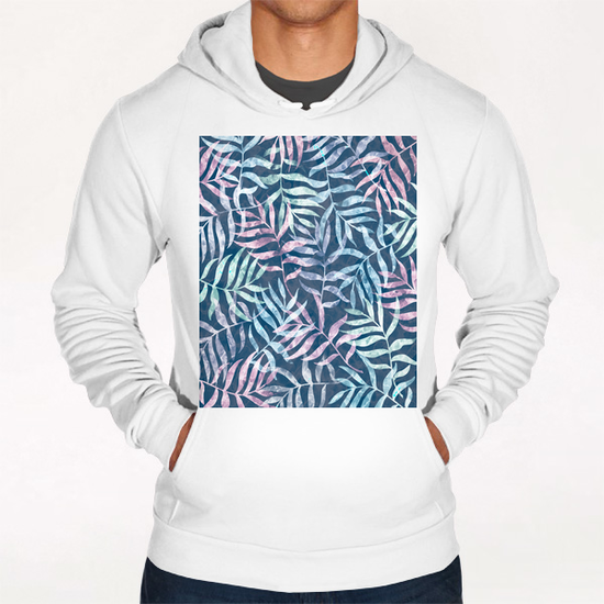 Watercolor Tropical Palm Leaves X 0.6 Hoodie by Amir Faysal