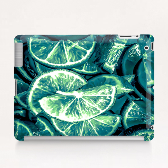 closeup slices of lime background Tablet Case by Timmy333