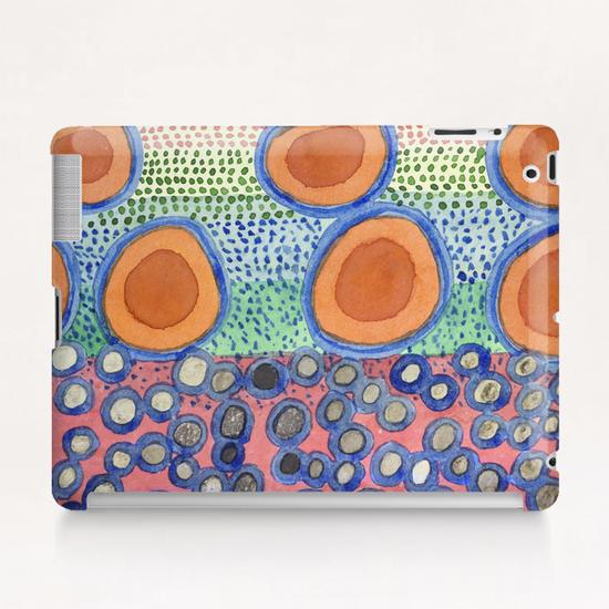 Seven Red Circles Many Brown Dots  Tablet Case by Heidi Capitaine