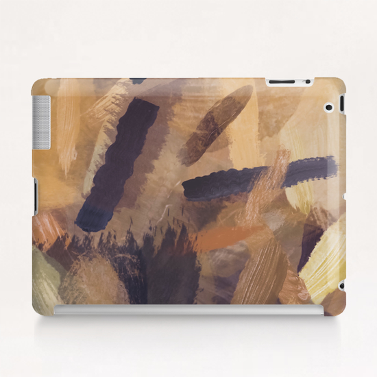 brush painting texture abstract background in black and brown Tablet Case by Timmy333