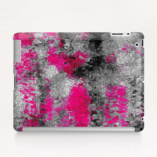 vintage psychedelic painting texture abstract in pink and black with noise and grain Tablet Case by Timmy333