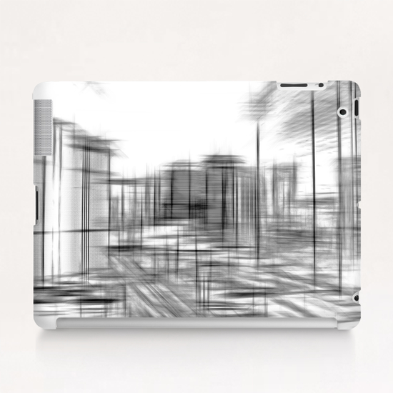 pencil drawing buildings in the city in black and white  Tablet Case by Timmy333