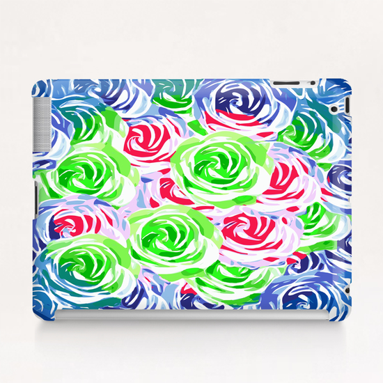 colorful rose pattern abstract in pink green blue Tablet Case by Timmy333