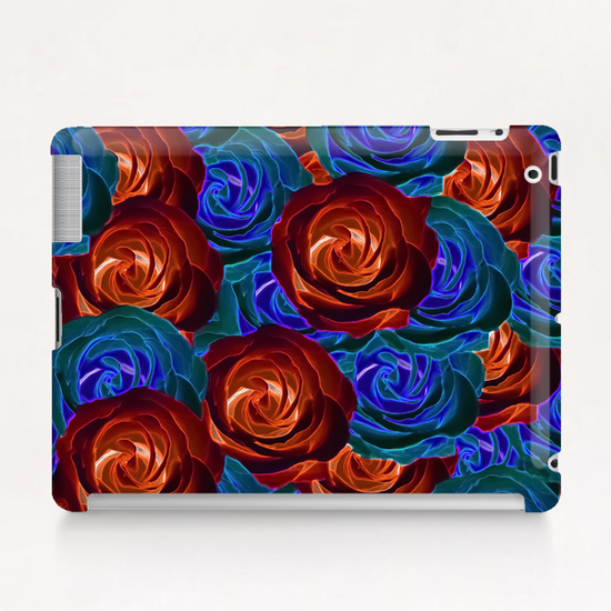 rose texture pattern abstract background in red and blue Tablet Case by Timmy333