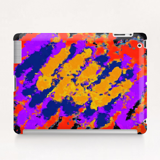 psychedelic splash painting abstract texture in red purple blue yellow Tablet Case by Timmy333