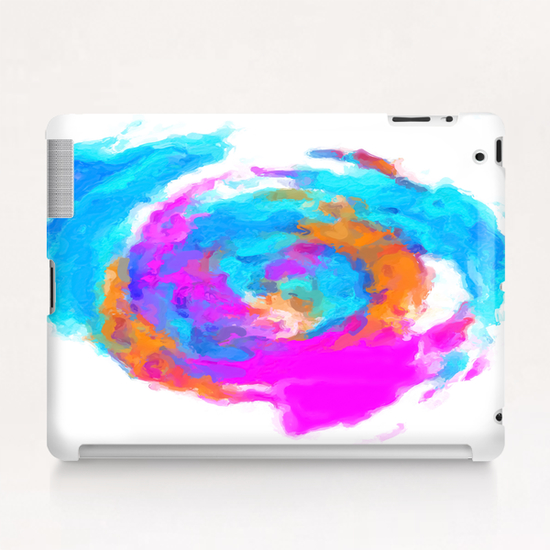 psychedelic splash painting abstract texture in blue pink orange Tablet Case by Timmy333