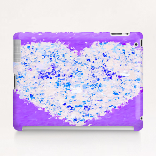 blue and white heart shape with purple background Tablet Case by Timmy333