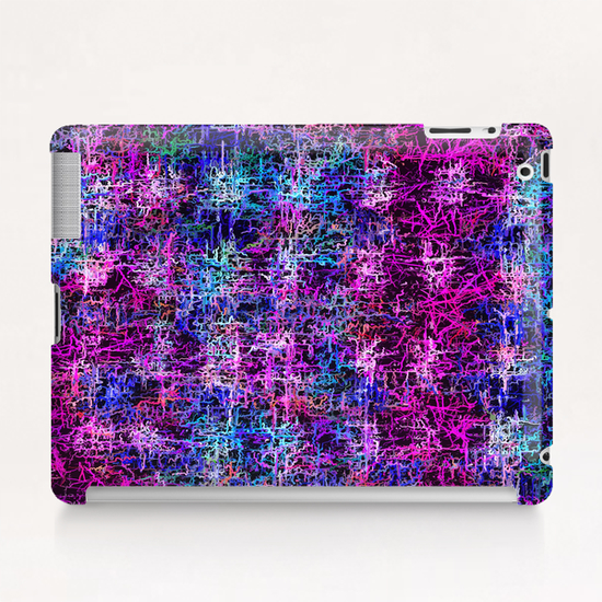 psychedelic abstract art pattern texture background in pink blue black Tablet Case by Timmy333