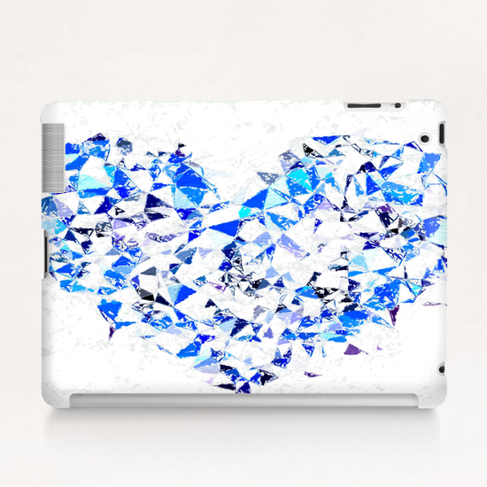 blue heart shape abstract with white abstract background Tablet Case by Timmy333