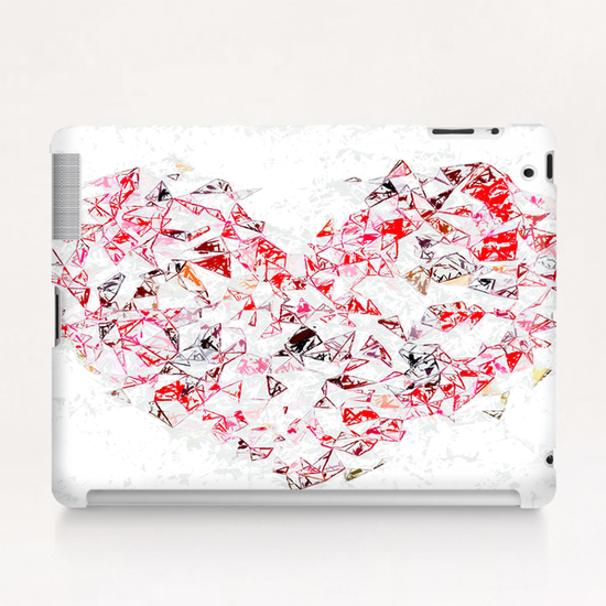 red heart shape abstract with white abstract background Tablet Case by Timmy333