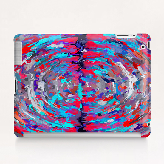 psychedelic circle pattern painting abstract background in blue red purple Tablet Case by Timmy333