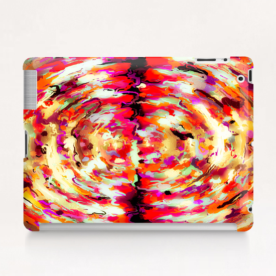 psychedelic circle pattern painting abstract background in red pink orange Tablet Case by Timmy333