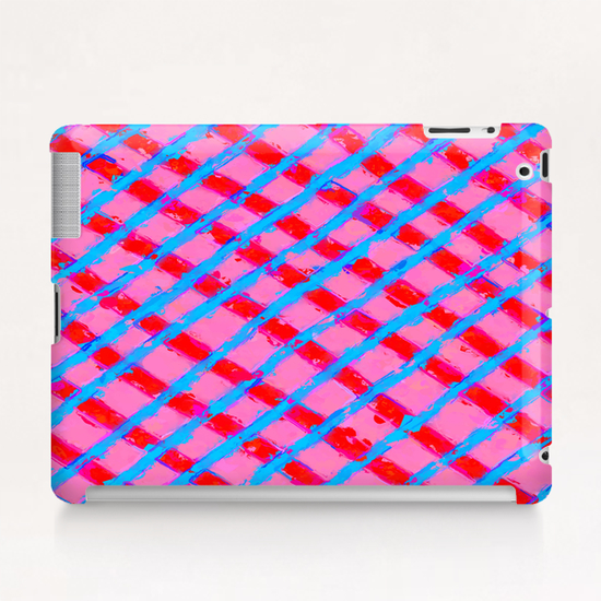 line pattern painting abstract background in pink red blue Tablet Case by Timmy333