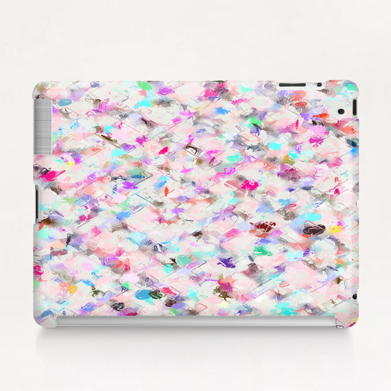 splash painting texture abstract background in pink blue yellow red Tablet Case by Timmy333