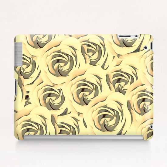 blooming yellow rose pattern texture abstract background Tablet Case by Timmy333