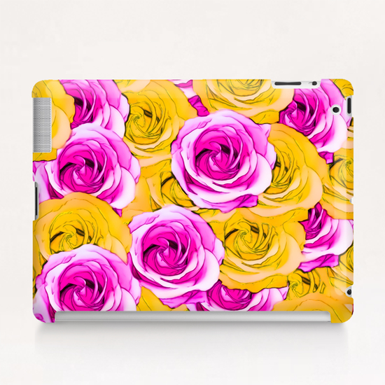 pink rose and yellow rose pattern abstract background Tablet Case by Timmy333