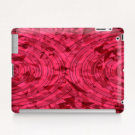 psychedelic geometric circle pattern abstract background in red and pink Tablet Case by Timmy333