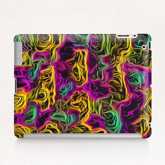 psychedelic painting texture abstract background in pink yellow blue Tablet Case by Timmy333