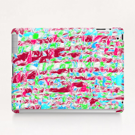 psychedelic painting texture abstract pattern background in pink blue green Tablet Case by Timmy333