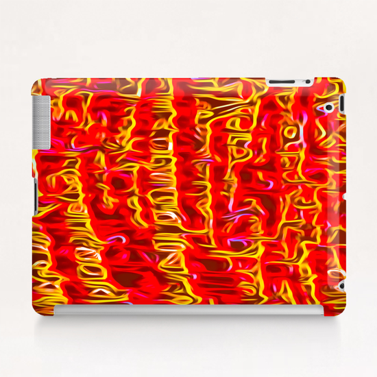 psychedelic painting texture abstract pattern background in red and yellow Tablet Case by Timmy333